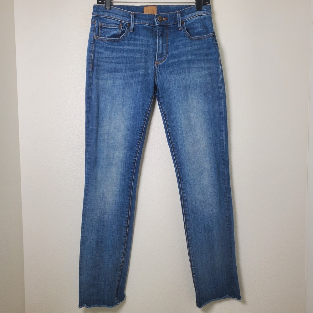 Driftwood Audrey Slim Straight Leg Raw‎ Hem Jeans Medium Wash Blue Denim Size 28 - Picture 12 of 12